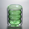 Colored spiral glass double cup milk cup coffee glass juice cup