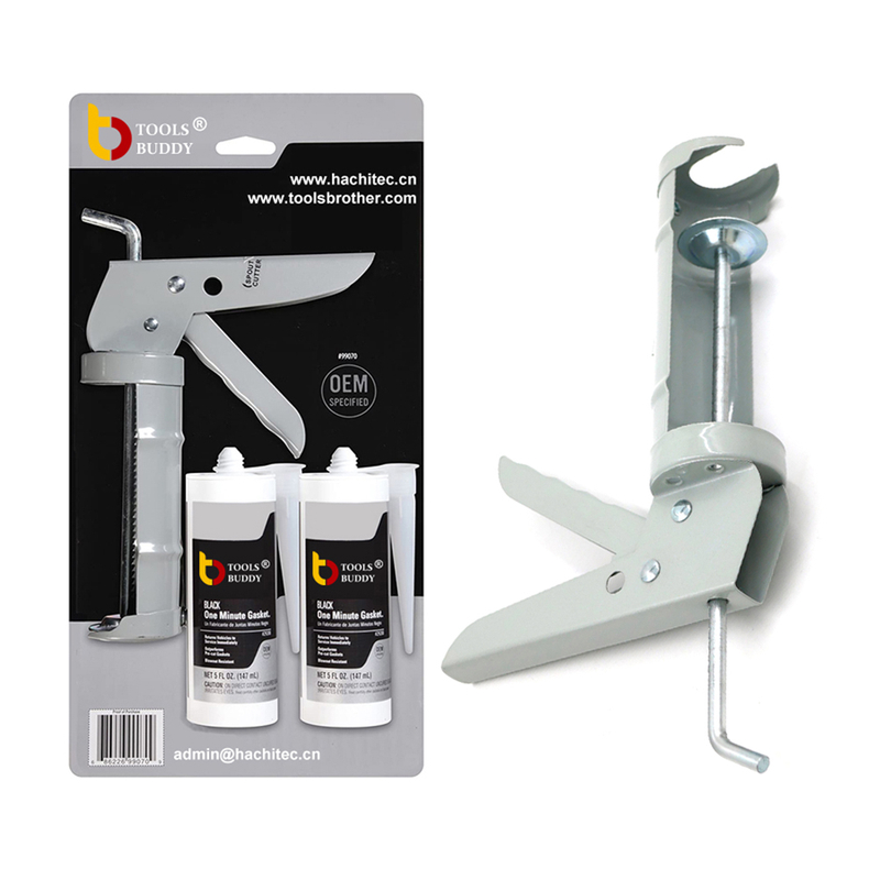 Gray Metal Manual Silicone Sealant Cartridge Gun with 2 Pack 5oz 147ml Automotive Gasket Maker