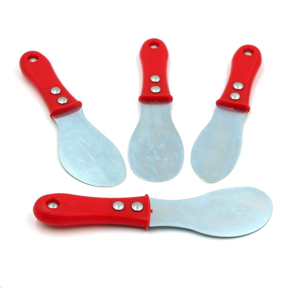 Red Metal Caulking Grouting Tool Finishing Cleaning 4pcs Set Sealant Scraper Kit for Exterior/ Curtain Wall