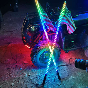 4ft Dream color up and down LED lighted whips 