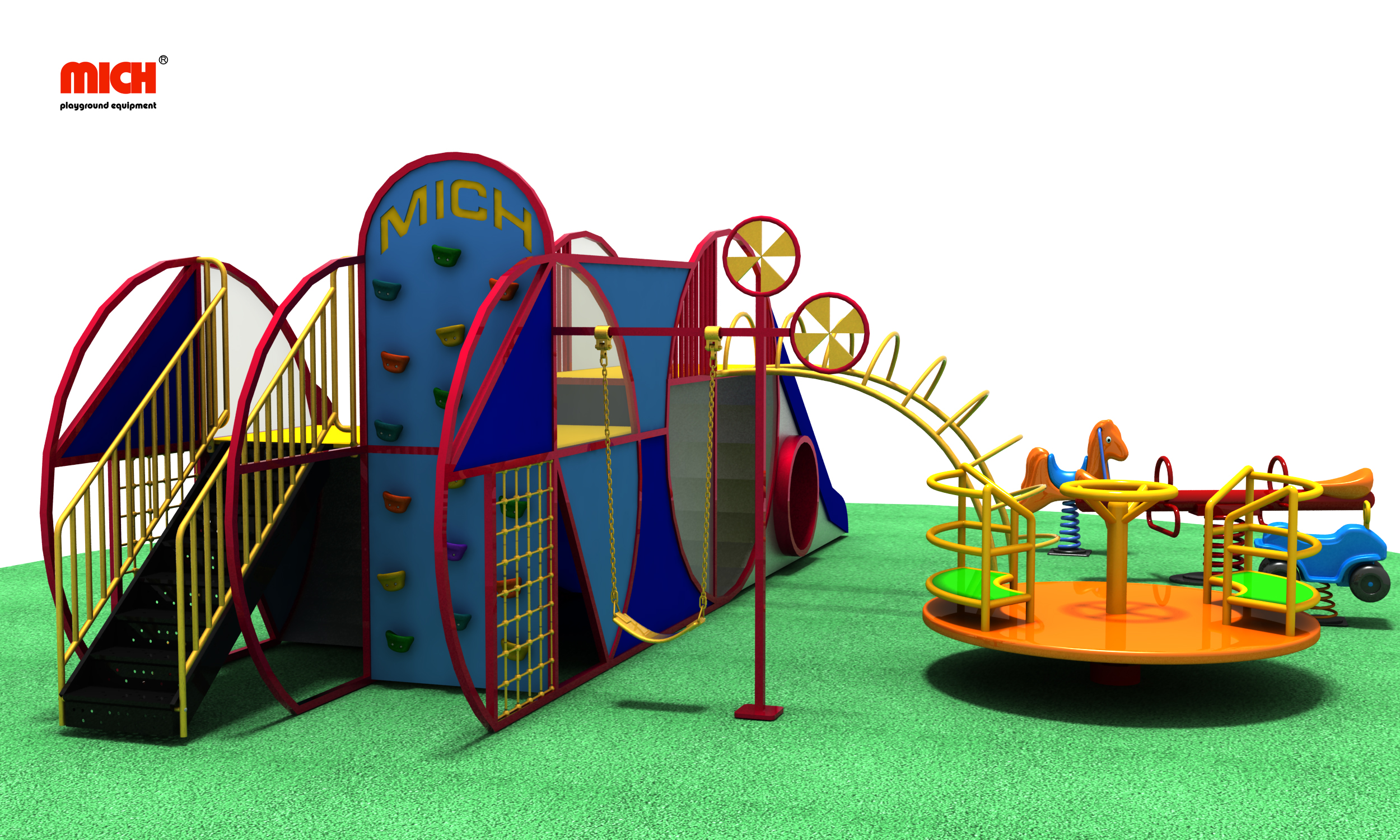 Playground ao ar livre para crianças com vários jogos