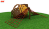 Moldura de escalada de cúpula de madeira para crianças com slides