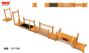 Obstáculos de guerreros ninja de madera de madera para niños al aire libre