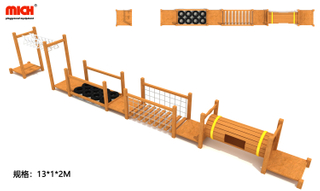 Obstáculos de guerreros ninja de madera de madera para niños al aire libre
