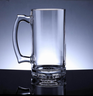 Dishwasher Safe Sturdy Large 26 oz Lead-Free Crystal Glass Beer Mug With Handle 