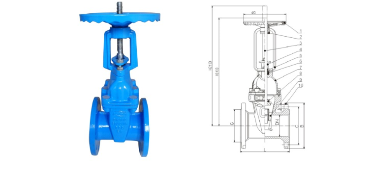 BS Standard Flanged End Resilient Seat Rising Stem Gate Valve