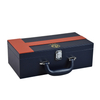 Wine Box Manufacturer Black PU leather wine paper box