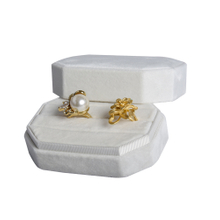Velvet Jewelry Ring Box Engagement Wedding Box Keepsake Box Bridal Photo Ring Double Slots Octagon