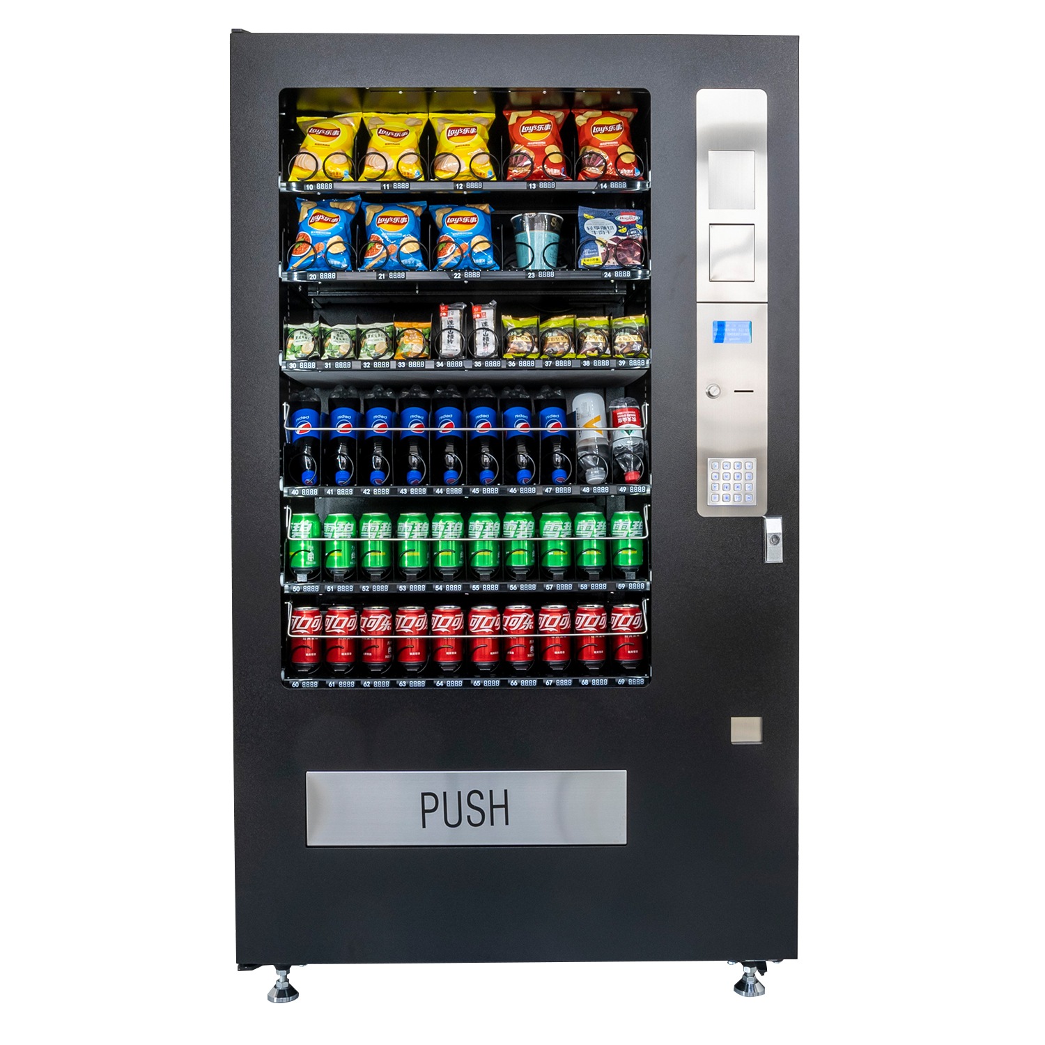 Máquina expendedora combinada extra grande para alimentos, bebidas y refrigerios VCM6