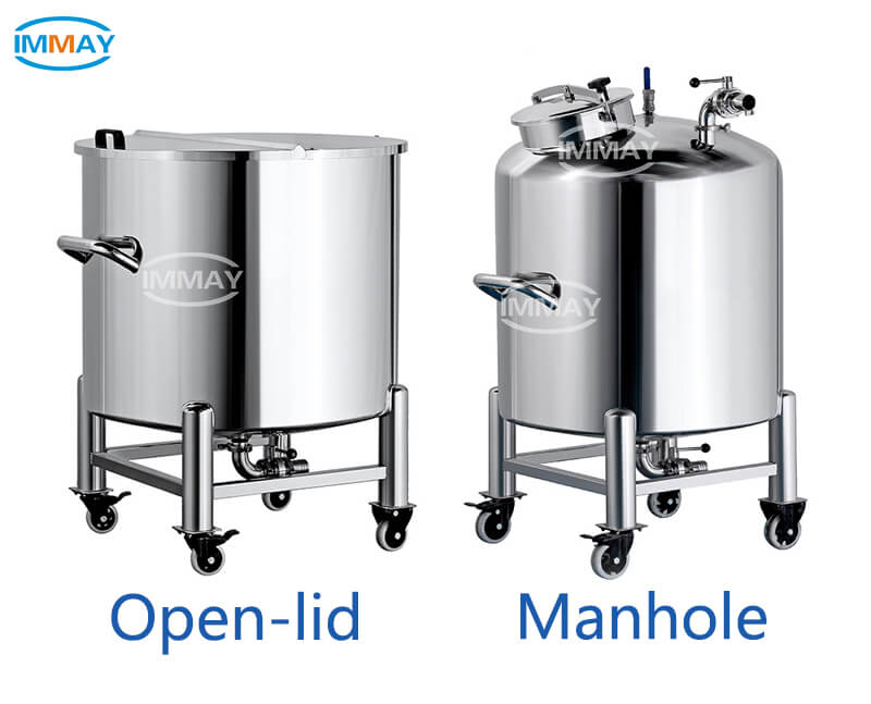 オープン蓋型 vs. マンホール型ステンレス製貯蔵タンク