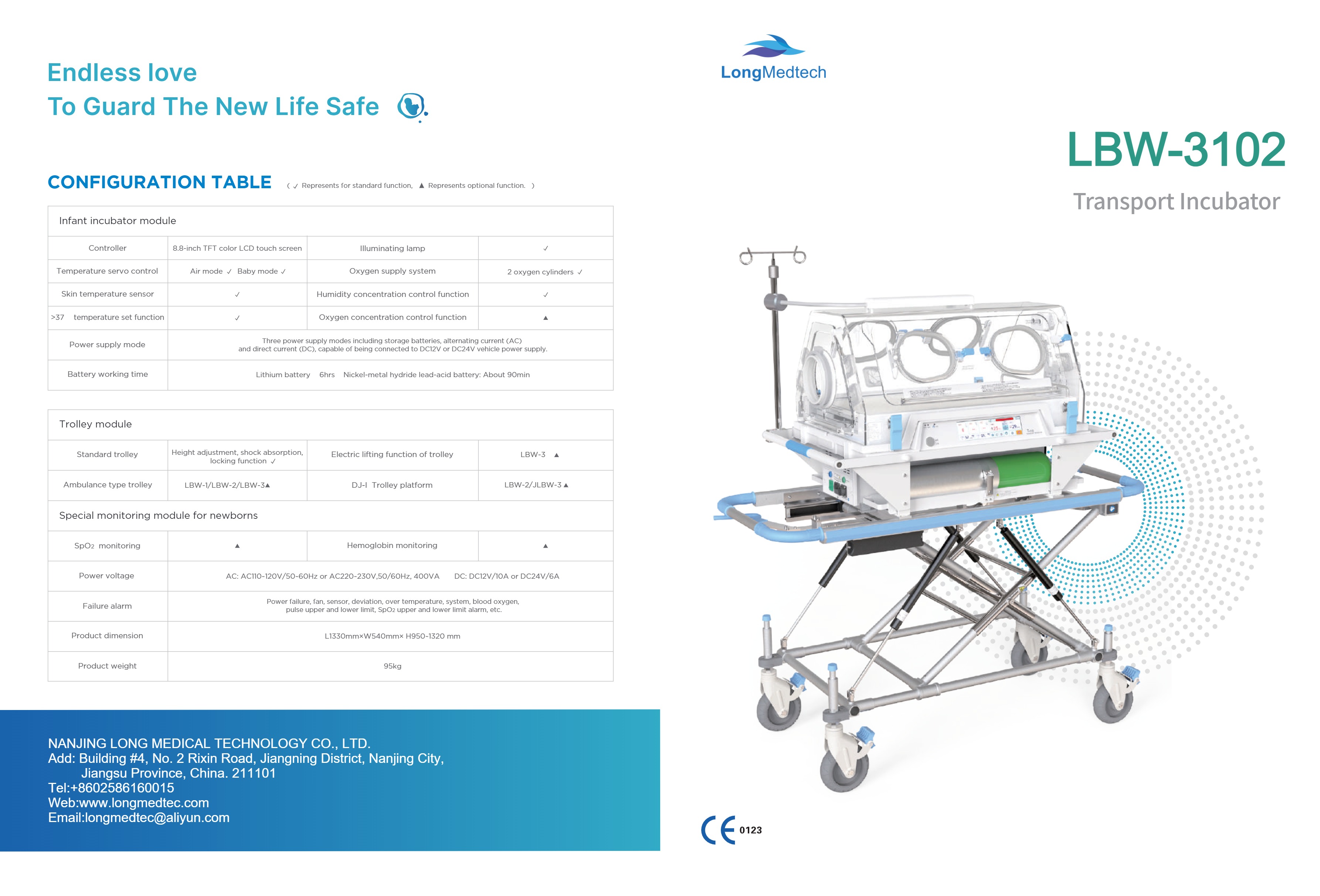 Incubateur de transport LBW-3102-1