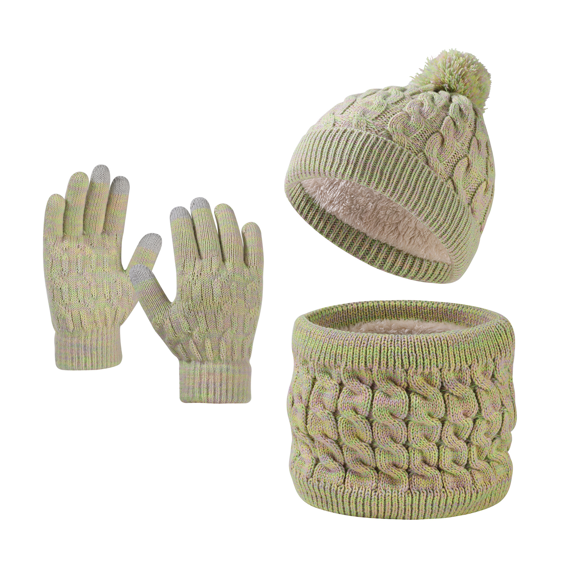 Winter Children Hat Neckwarmer Glove Set