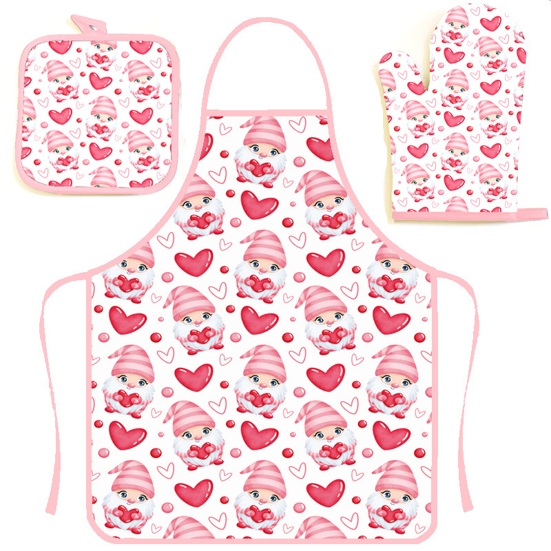 Fashion Kitchen Apron Oven Mittens Set