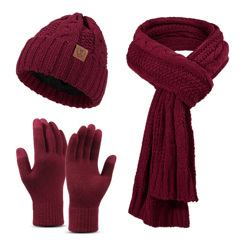 Thickened Warm Fashion Unisex Knit Gloves Scarf Set