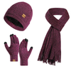 Fashion Cotton Colorful Knitted Gloves Scarf Beanie