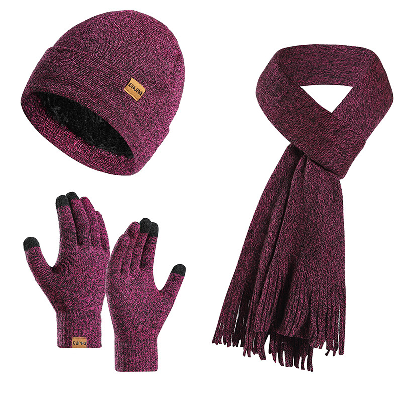 Fashion Cotton Colorful Knitted Gloves Scarf Beanie