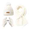 White Wool Knit Three Piece Set