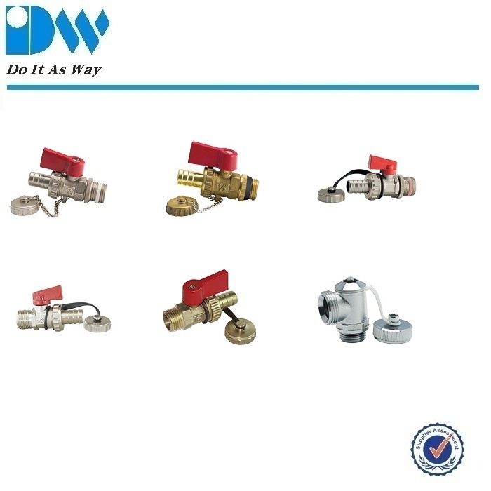 Robinet &agrave; bille de vidange de chaudi&egrave;re en laiton avec capuchon