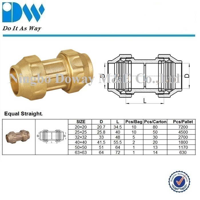 Raccords de compression en laiton pour tuyau PE
