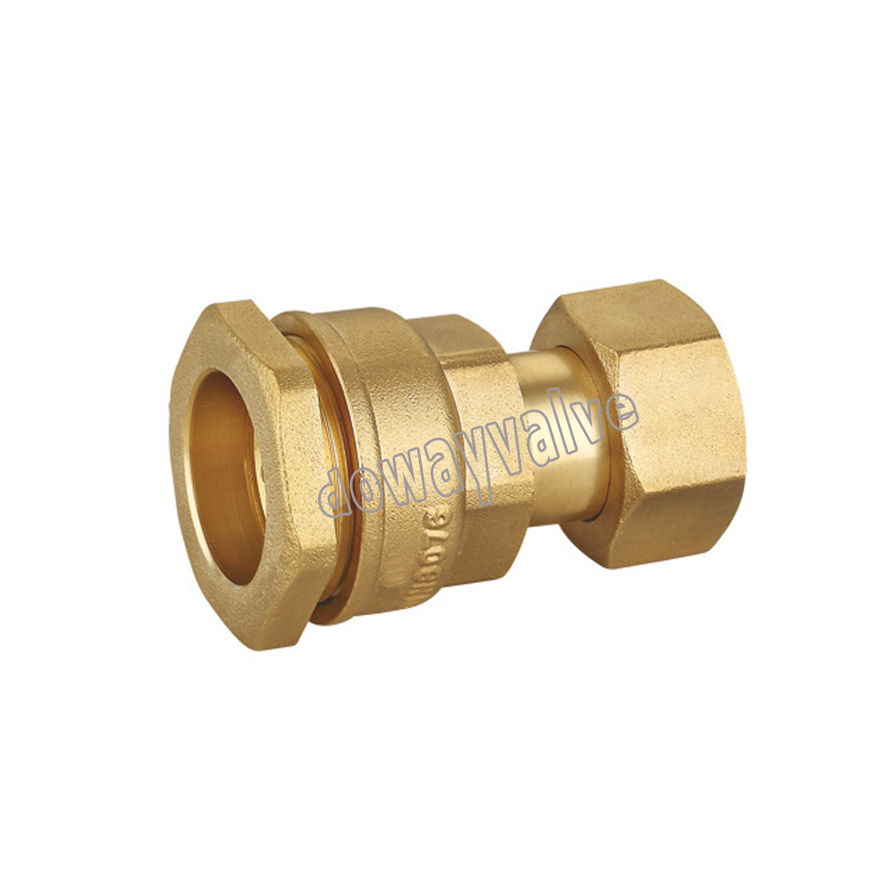 Accesorios de compresi&oacute;n de conector de medidor recto de lat&oacute;n para tuber&iacute;a de PE