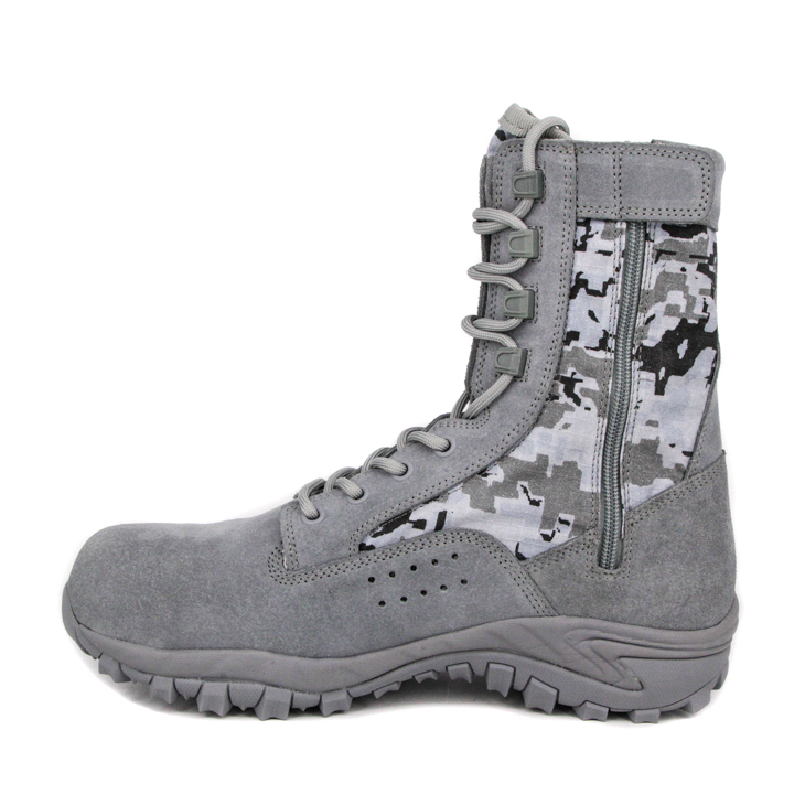 Botas militares selva con cremallera en la puntera gris 5239