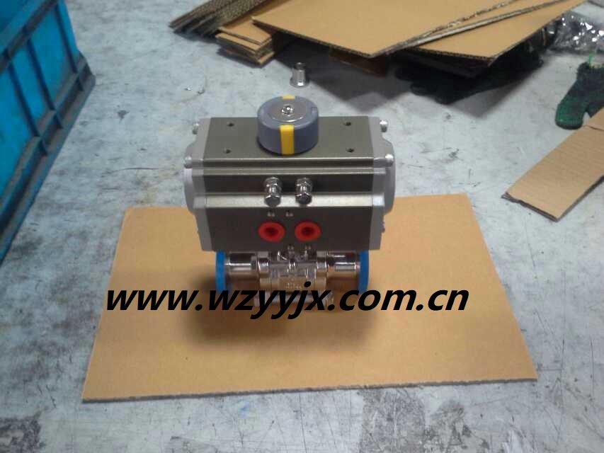 Three Piece Triclamp Ball Valve Actuated