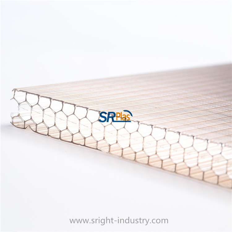 UV resistant honeycomb polycarbonate roofing sheets honeycomb hollow sheets for greenhouse roofing
