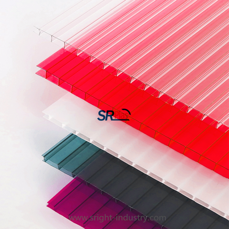 Colorful Double Wall Polycarbonate Hollow Sheets Twin Wall PC Hollow Sheets