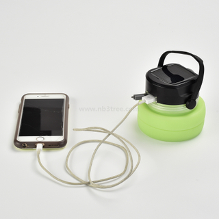 Solar Rechargeable Collapsible LED Camping Lantern with Bottle, Power Bank Function