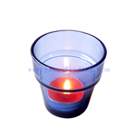 shiny green blue amber empty glass candle making holder