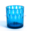 creative hand engraved blue glass candlestick for party 