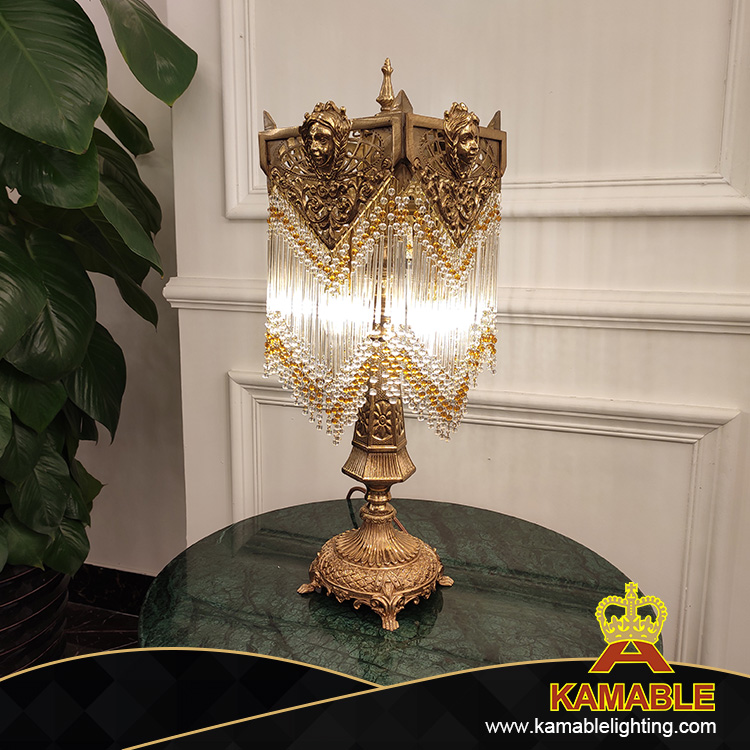 Прикроватная тумбочка отеля Degsign Antique Brass Crystal Table Lamp (FT-0612-2)