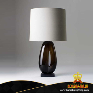 Роскошная вилла на заказ, коричневая овальная стеклянная настольная лампа, современная декоративная настольная лампа (KDA-TL05)