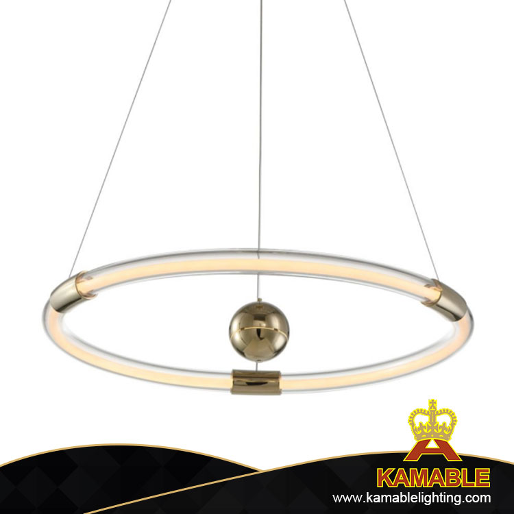 Простое стеклянное кольцо из кремния с золотым шаром в обеденной зоне подвесное освещение (MD21660-2-700B)