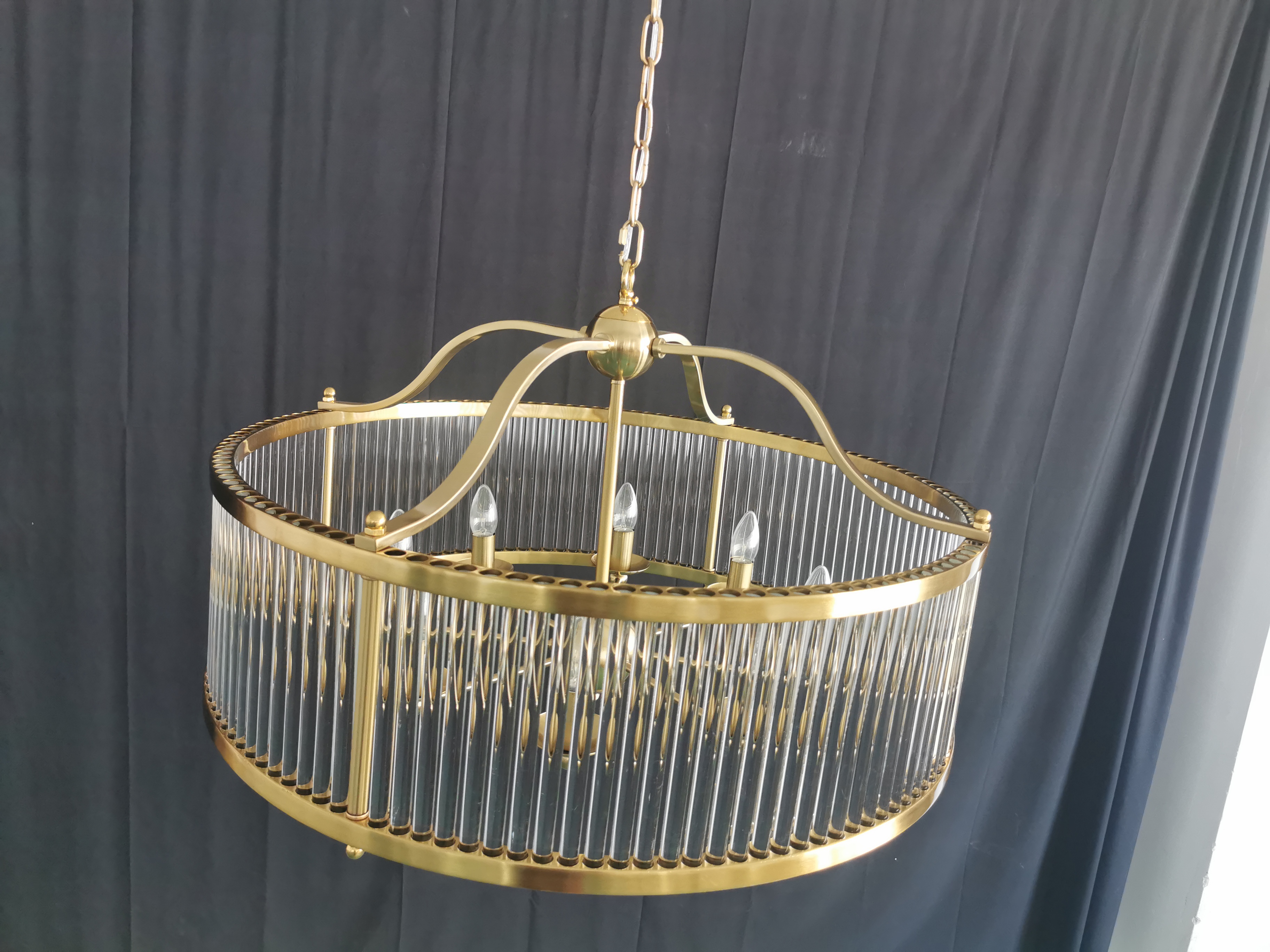 Декоративный классический изготовленный на заказ латунный подвесной светильник для спальни из прозрачного стекла (BY793)