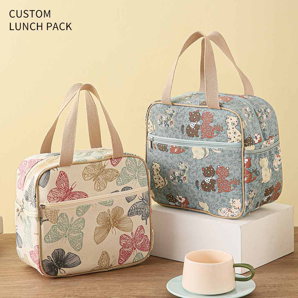 Fashion Lunch Bag with Digital Printing And Embroidery Logo