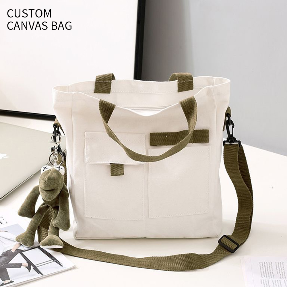 Custom Fashion Canvas Shoulder Bag With Logo 