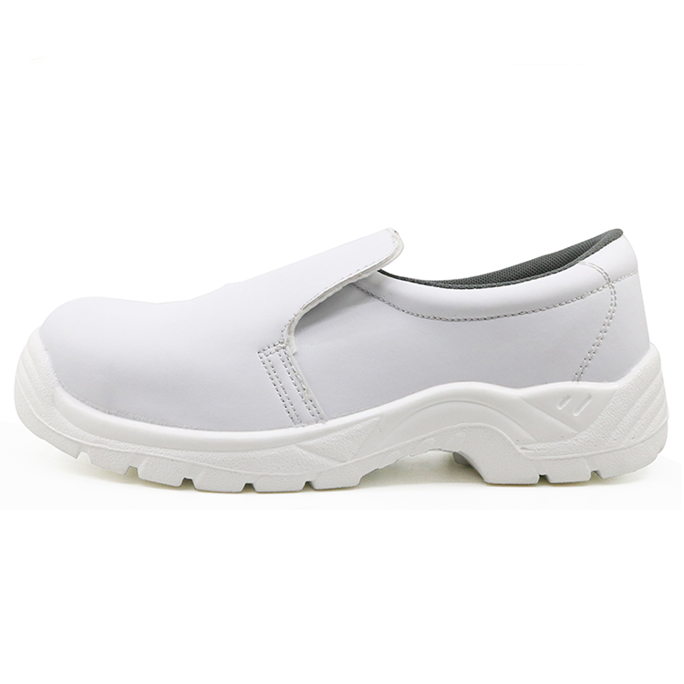 KS002 white microfiber leather CE steel toe kitchen safety shoes