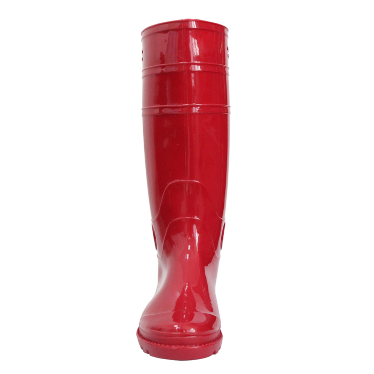 103-RR Lightweight non safety red glitter pvc rain boots