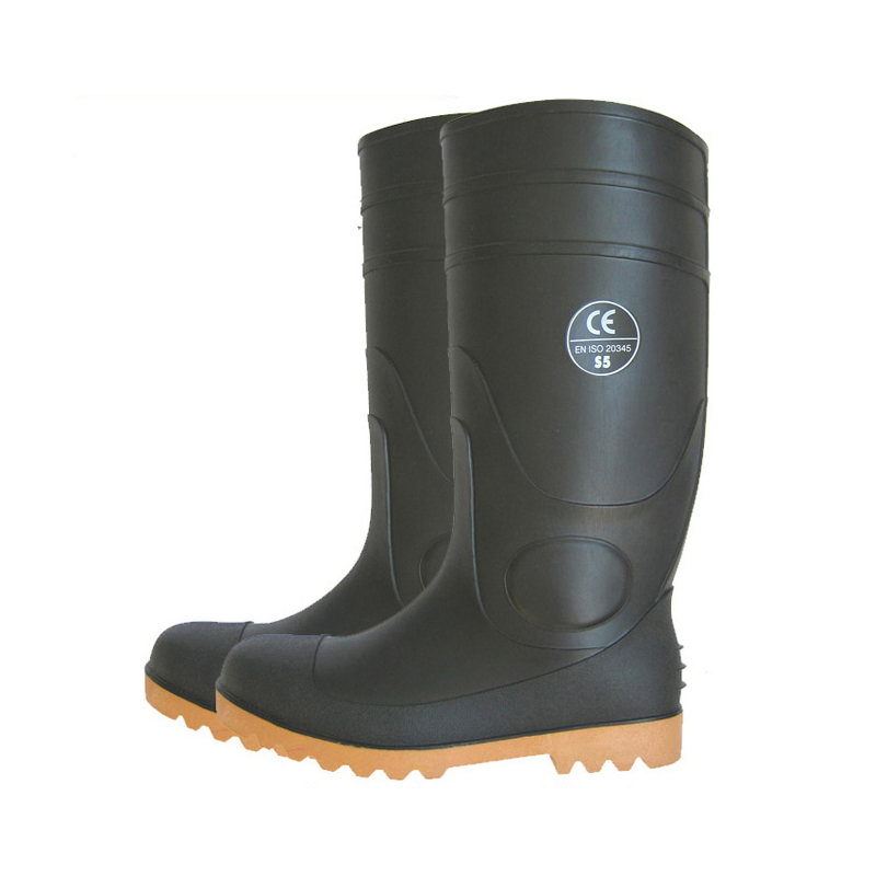 BNS CE approved oil resistant waterproof steel toe cap pvc rain boot work