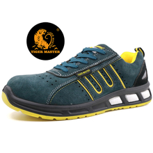 Oil resistant suede leather anti static fashion sport style safety shoes