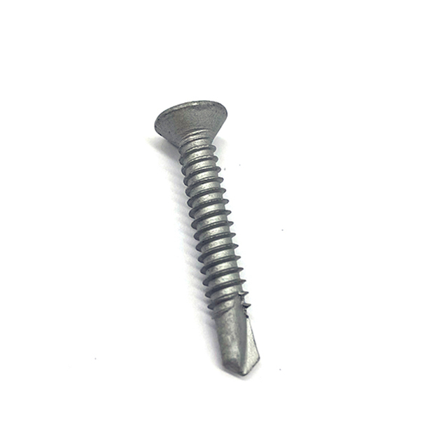 Tornillo bimetálico de acero inoxidable SS304+SS410 con cabeza avellanada y corte de cola con orificio cuadrado