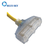 透明连接器60厘米黄色延长电力电源线电缆，用于真空吸尘器