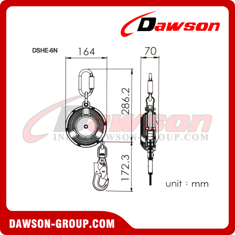 Linha de vida retr&aacute;til DSHE-6N - Dawson Group Ltd. - Fabricante, f&aacute;brica na China