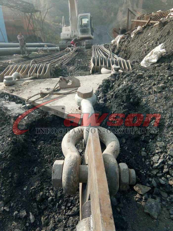 Aplicaci&oacute;n de grillete WLL grande con secci&oacute;n transversal circular, grillete de cuerpo redondo tipo perno de servicio pesado - Dawson Group Ltd. - Fabricante, proveedor y f&aacute;brica de China