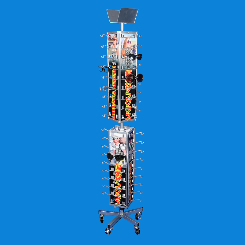 floor standing 72 pairs sun glasses retail swivel display rack(PH2302D)