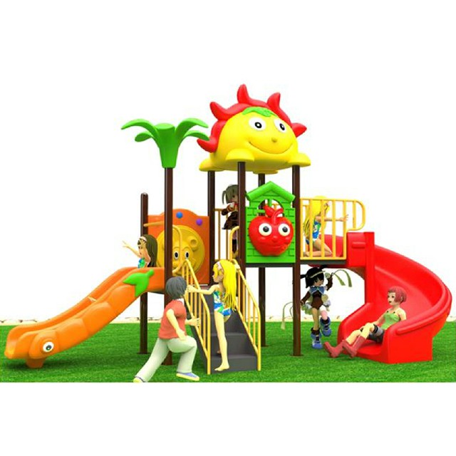 Familien-Karikatur-kleine Kinderrutsche-Spielplatz (BBE-N8)