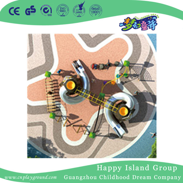 儿童户外双人猫头鹰滑梯组合动物乐园 (HHK-4701)