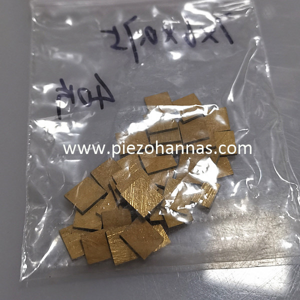 Placas de cizallamiento de cerámica piezoeléctrica de chapado en oro personalizado