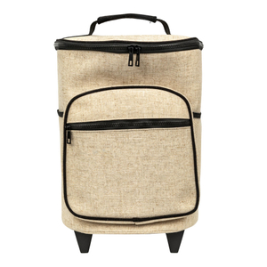 High Quality Large Capacity Canvas Lunch Cooler Trolley Bag with Wheels for Picnic